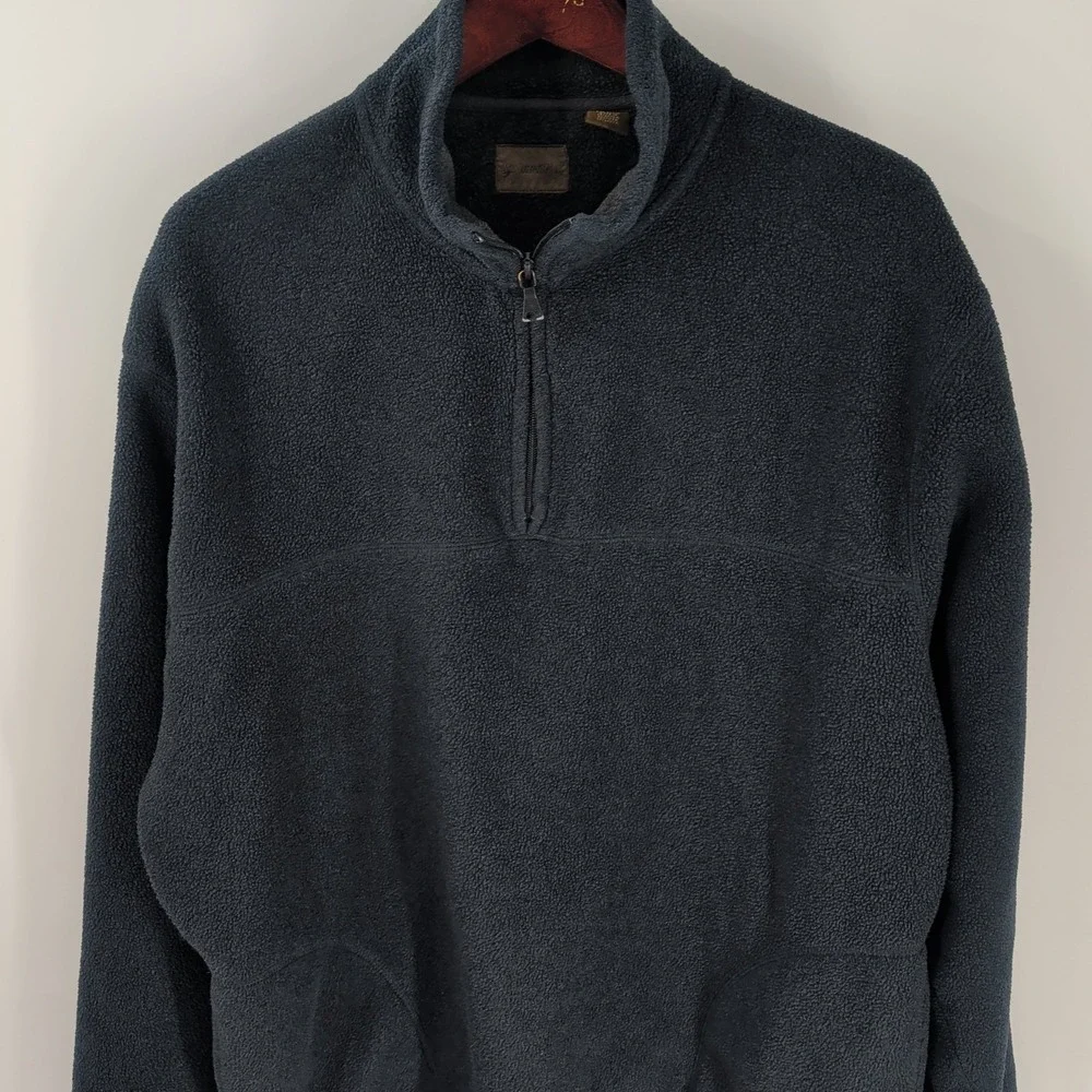 St. John's Bay Classic Winterwear Sherpa Fleece‎ 1/4 Zip Pullover Sweater Gray L